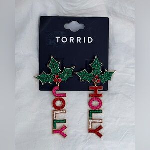 NWT Torrid Holly Jolly mismatch festive holiday Christmas earrings lightweight